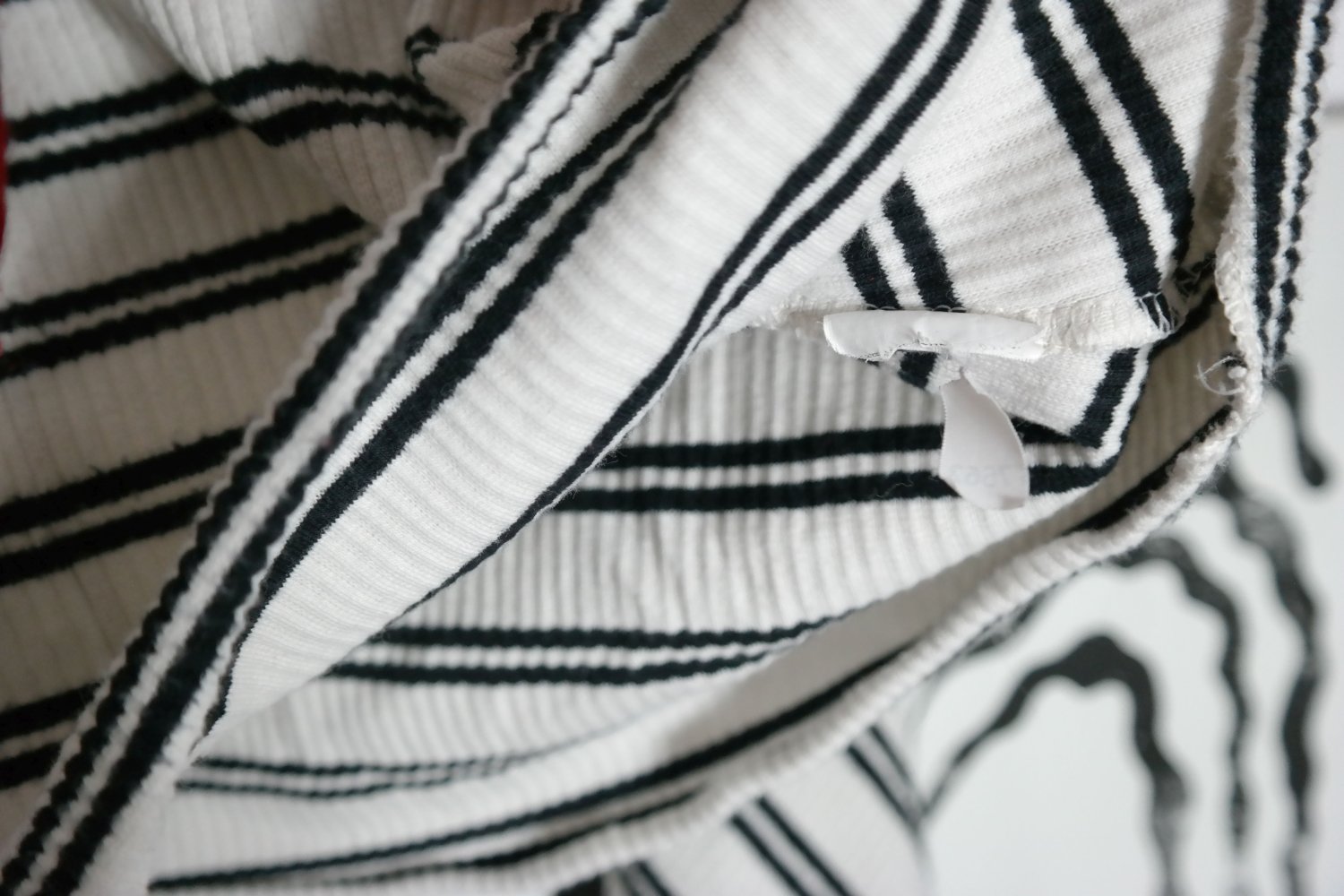 Mango Langarmshirt Pullover Schlagärmel Flügelärmel Hippie Streifen gestreift M 38 schwarz weiß