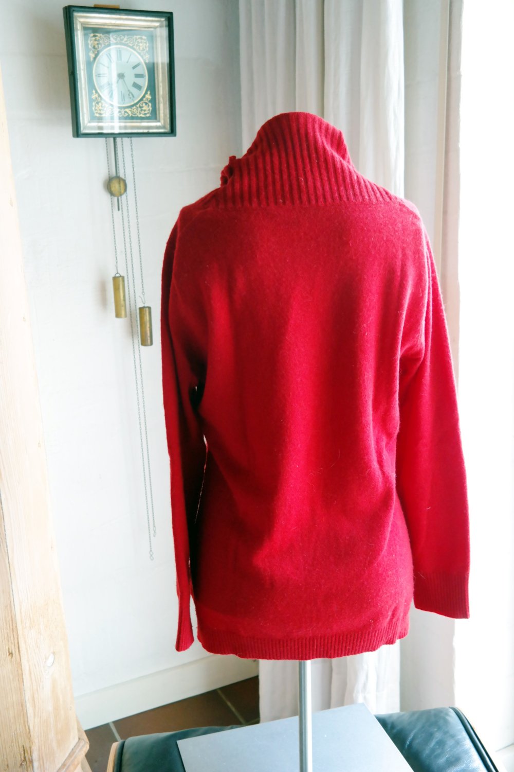 Wollpullover Merino Kaschmir Rollkragen rot Rollkragenpullover 42 XL