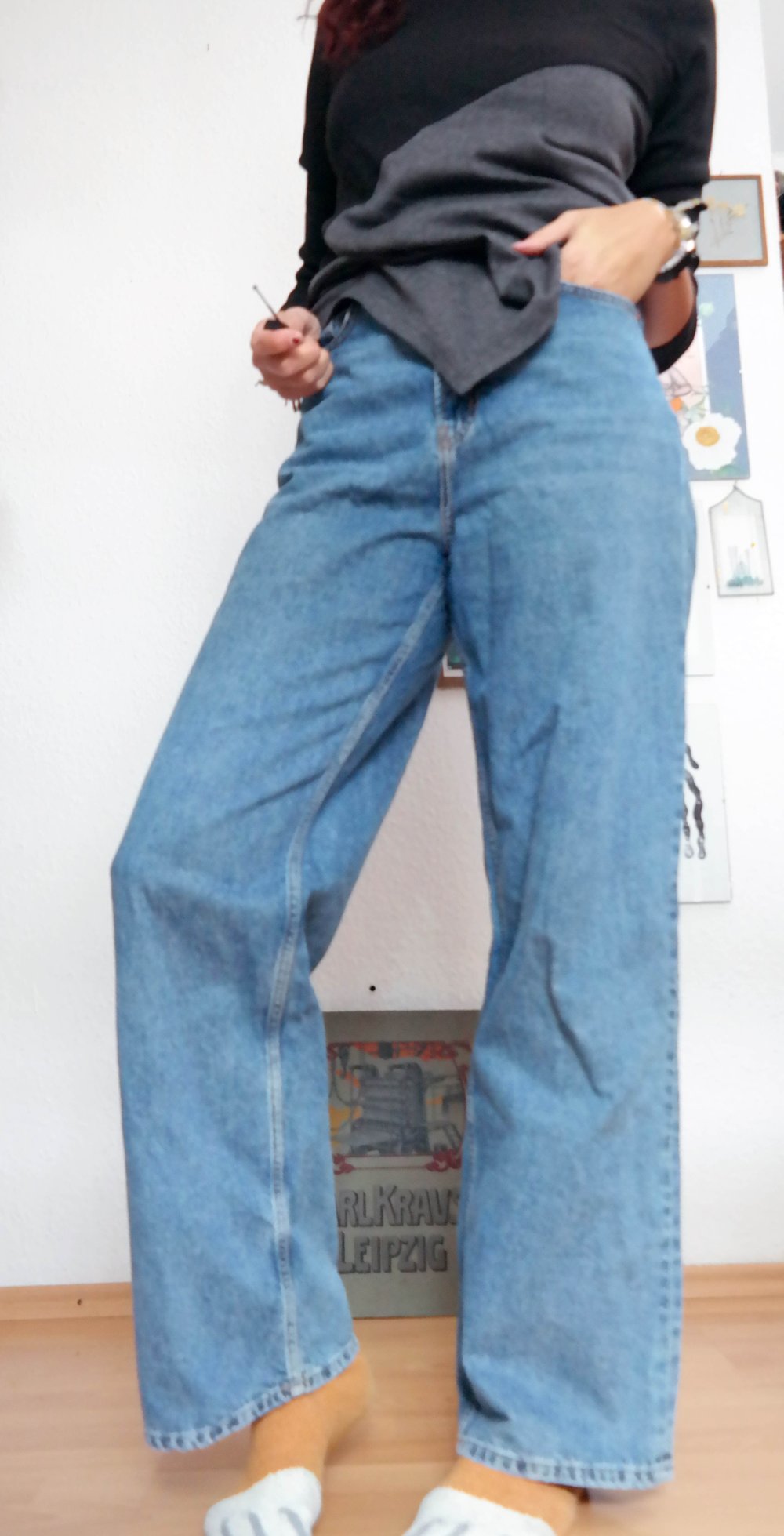 H&M Jeans Divided Wide Leg High Waist Highwaisted hellblau 38 M