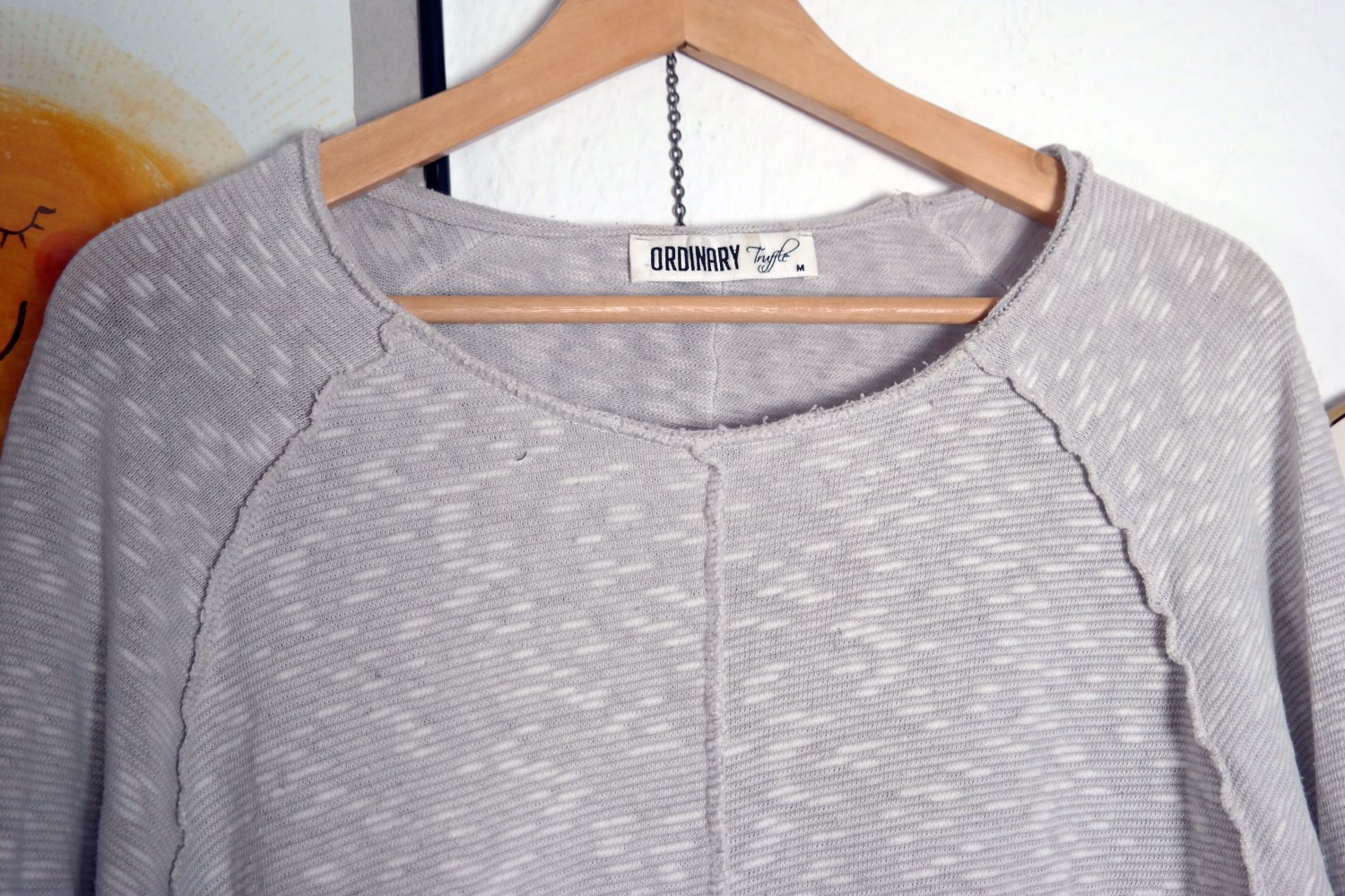Ordinary Truffle Langarmshirt Pullover distressed Longsleeve grau meliert M