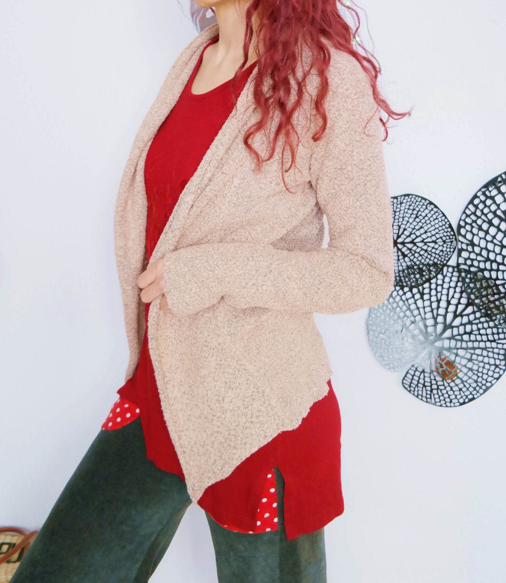 Vero Moda Strickjacke Cardigan rose meliert Boucle S 36 M 38