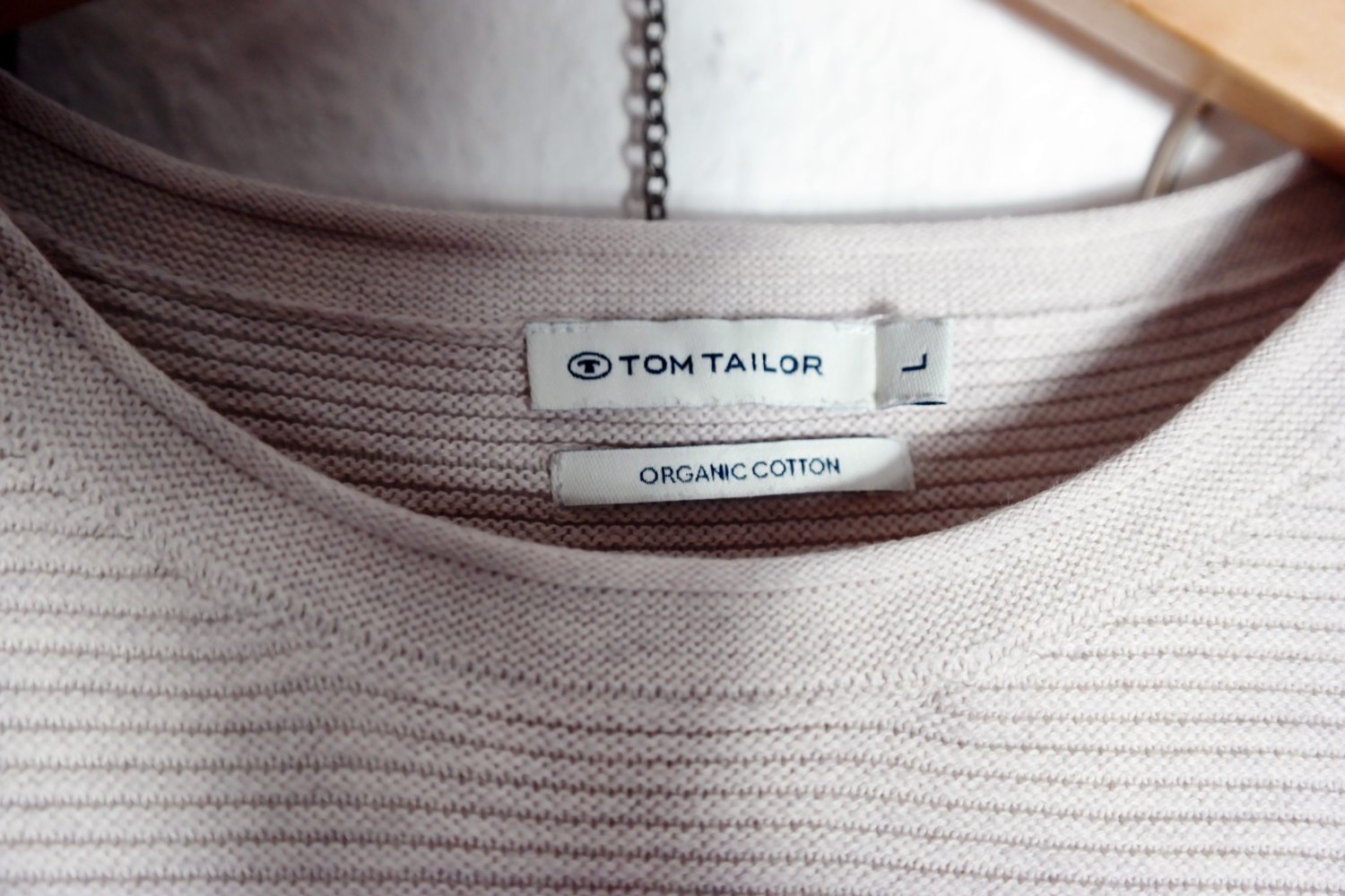 Tom Tailor Pullover Organic Cotton Biobaumwolle GOTS beige L 40 Basic