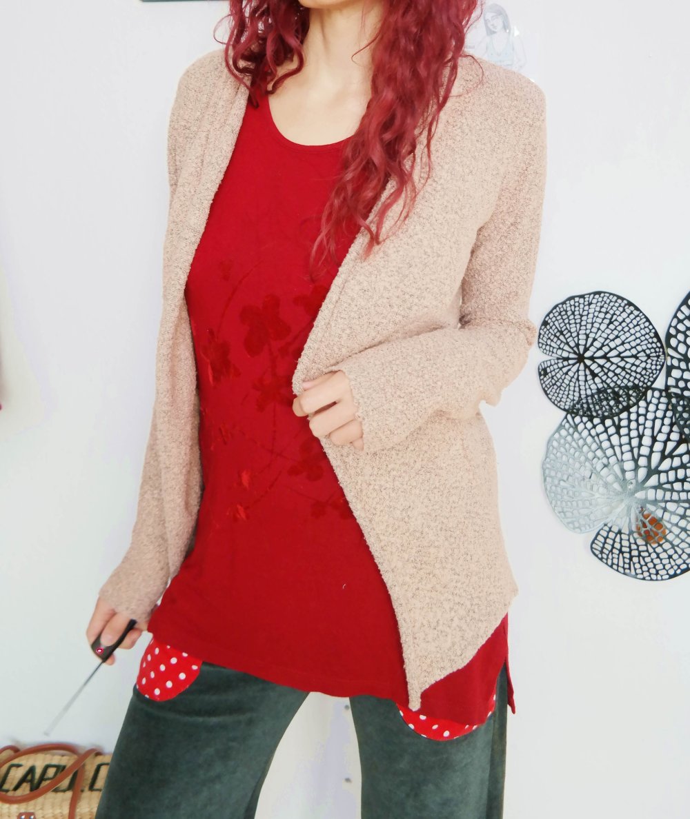 Vero Moda Strickjacke Cardigan rose meliert Boucle S 36 M 38