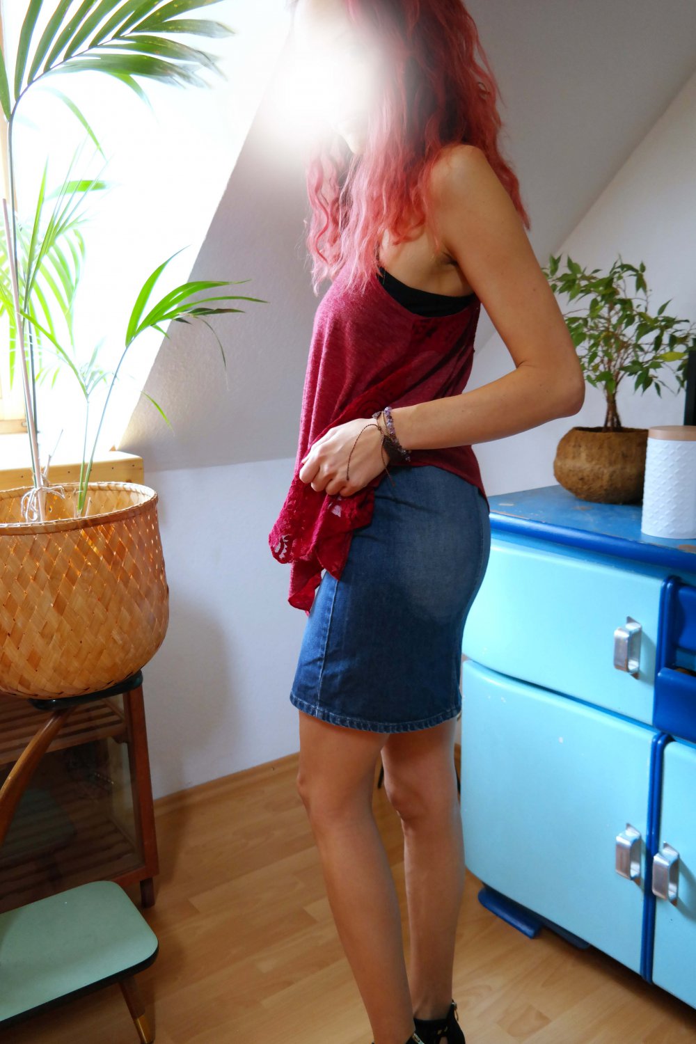 Vintage 90er 00er Diesel Rock Jeansrock Minirock High waist Bleistiftrock ohne Taschen sexy XS S 36 38