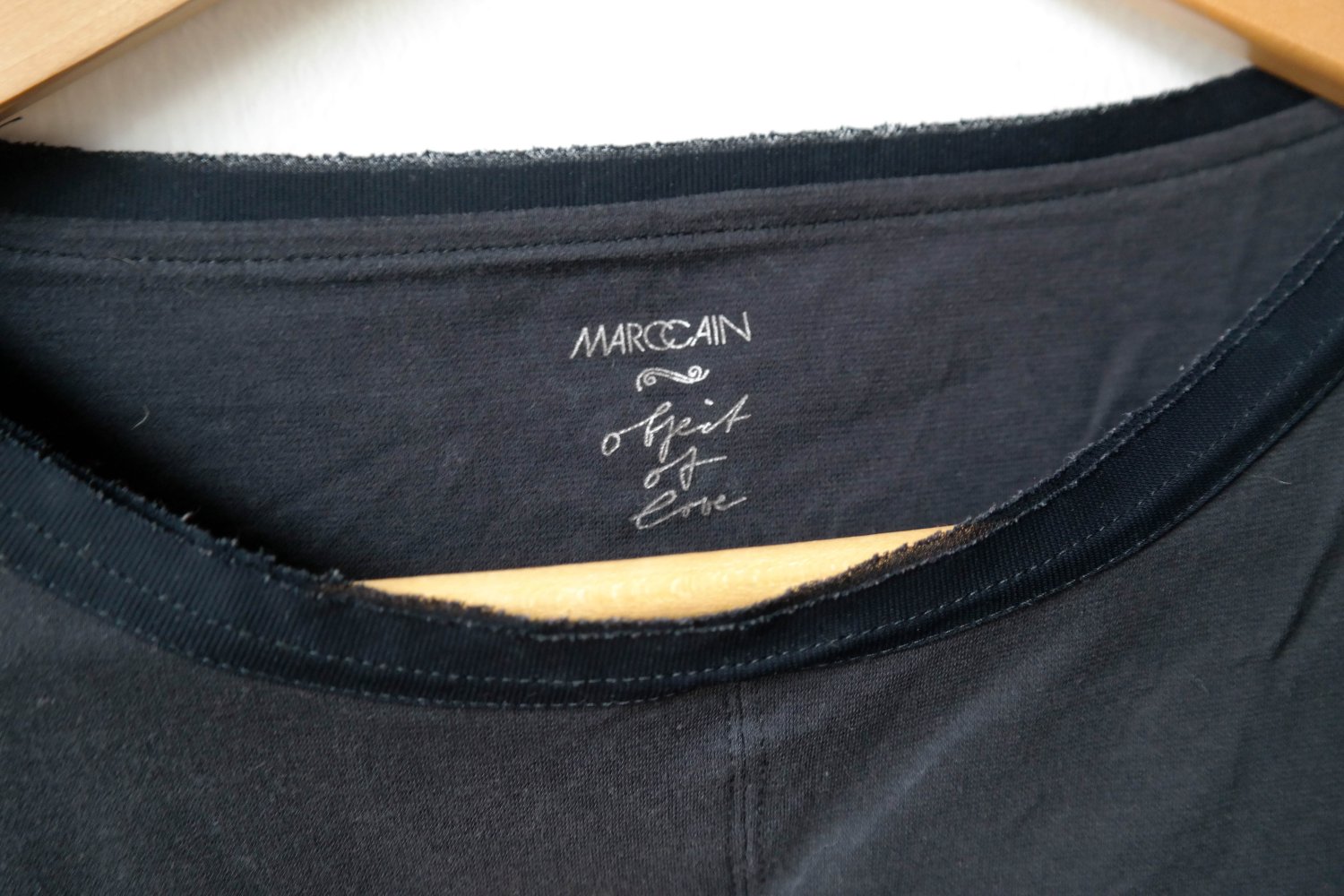 Marccain Marc Cain Longsleeve schwarz elegant edel Trompetenärmel Netz N3 M 38