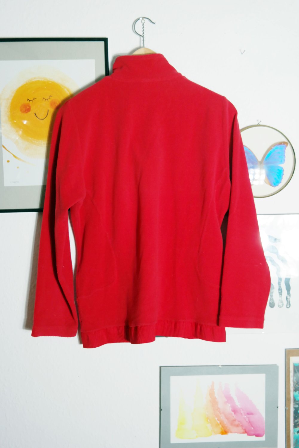 Sportalm Fleecepullover Zipper Stern rot Strass Schneeflocke S M 36 38