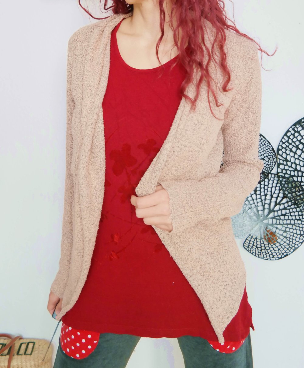 Vero Moda Strickjacke Cardigan rose meliert Boucle S 36 M 38