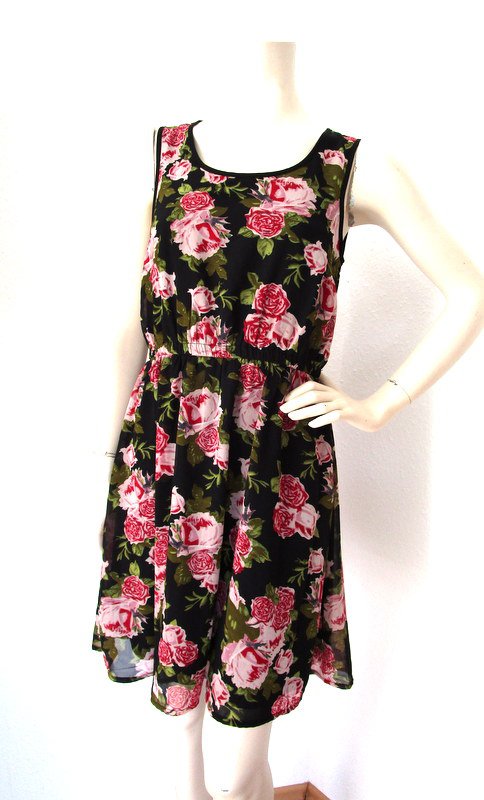 s.Oliver, irre süßes Sommer Kleid in Gr.36, Schwarz Bunt, neu,