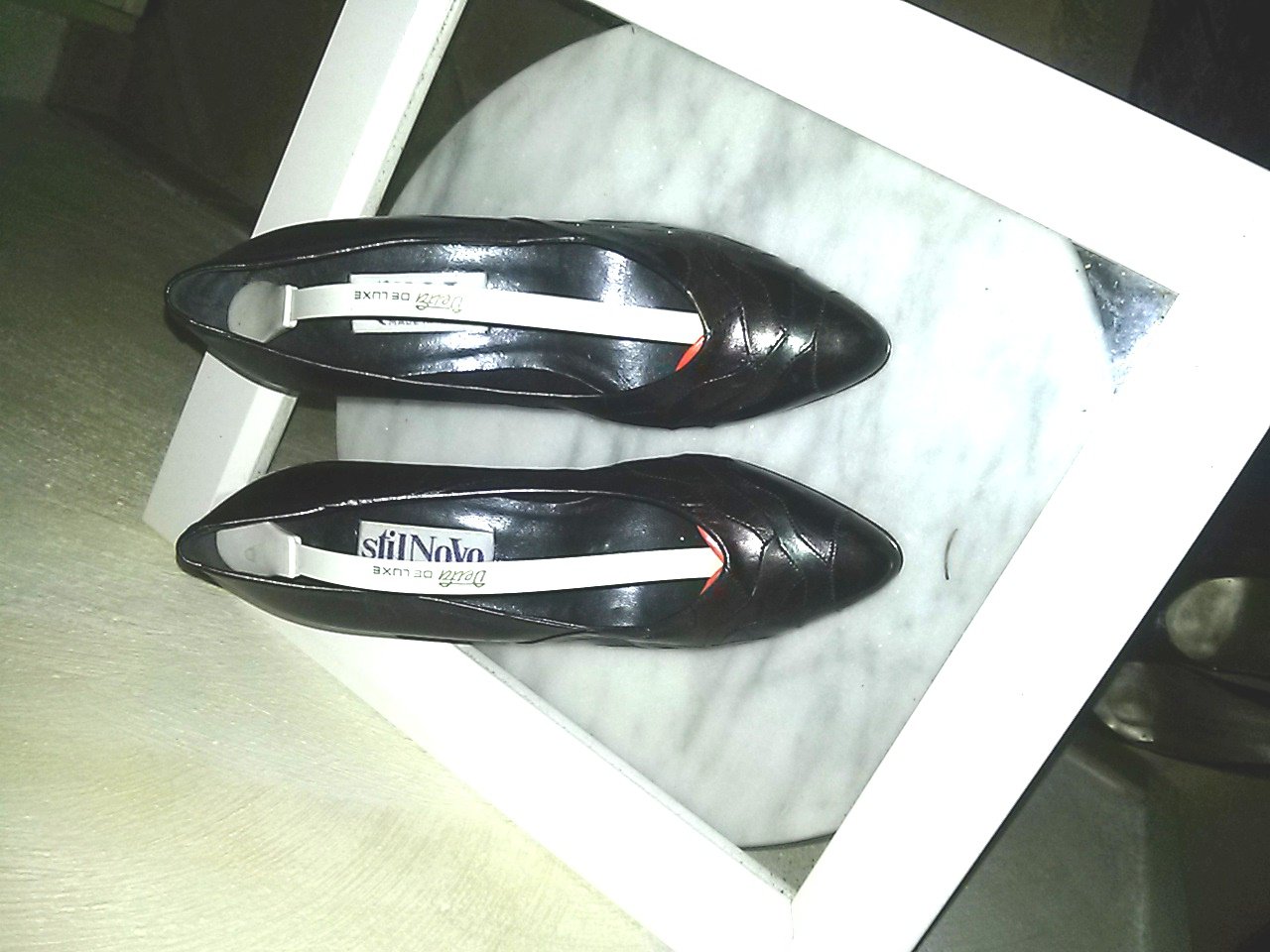 Damenpumps von stilNovo- Made in Italy - Gr.36,5 neu-Leder- schwarz/grün/kupfer