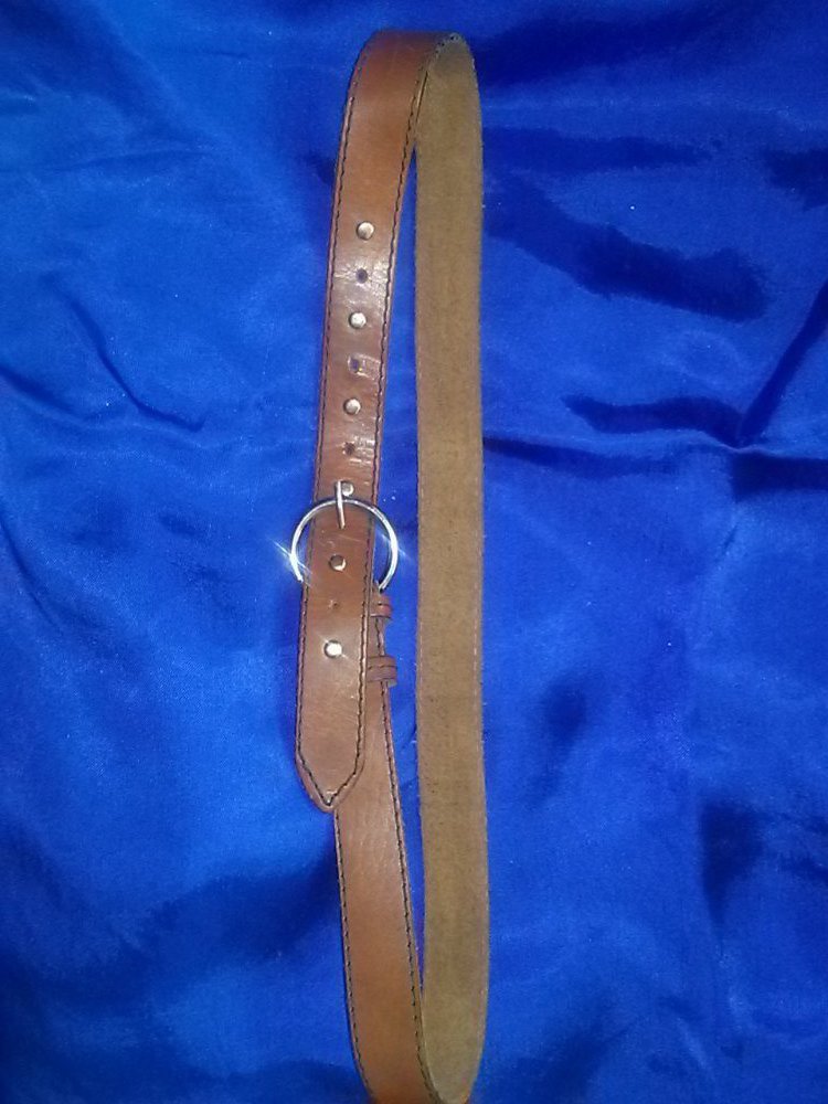 Ledergürtel mit Metallschliesse-braun-85 cm