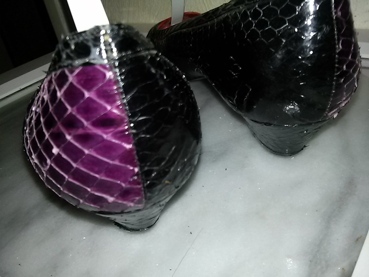 Schuhe aus Schlangenleder- Gr.7,5 - Handgearbeitet aus Hongkong