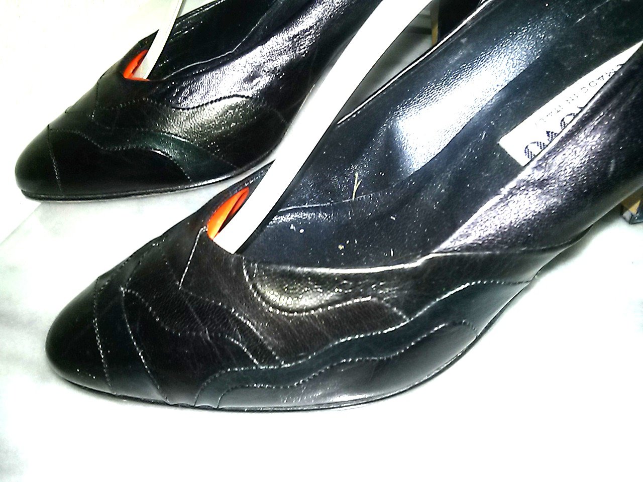 Damenpumps von stilNovo- Made in Italy - Gr.36,5 neu-Leder- schwarz/grün/kupfer