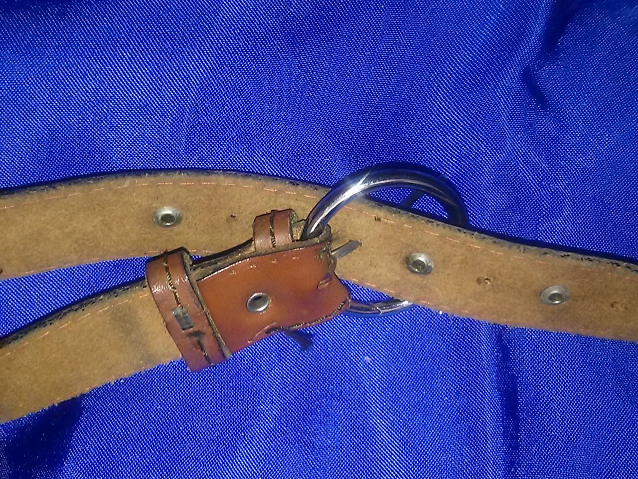 Ledergürtel mit Metallschliesse-braun-85 cm