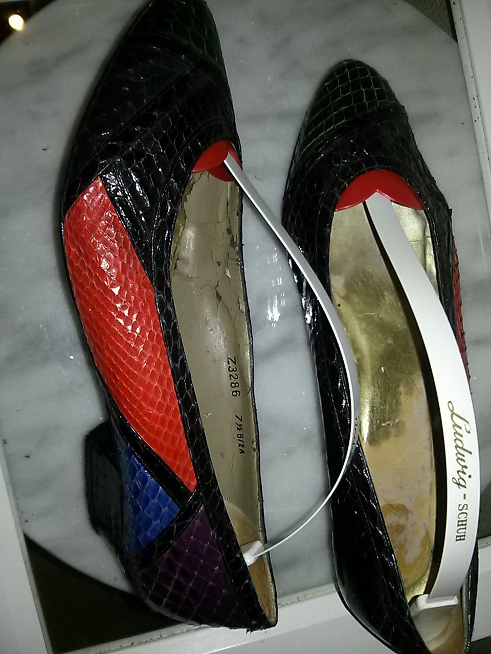 Schuhe aus Schlangenleder- Gr.7,5 - Handgearbeitet aus Hongkong