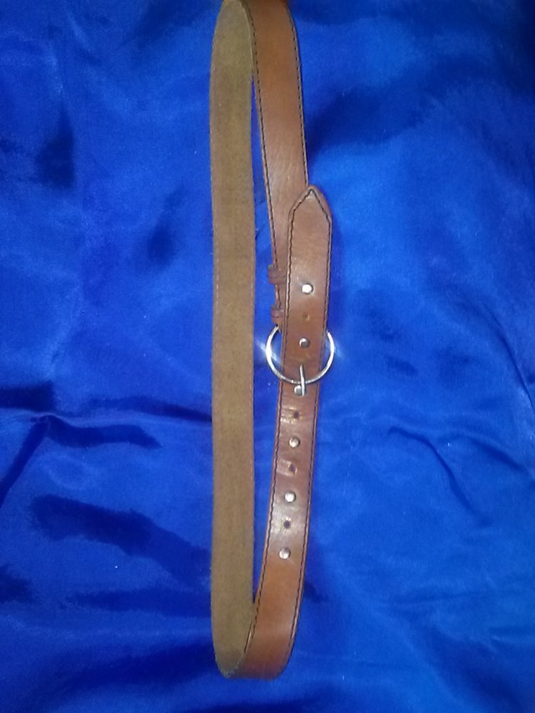 Ledergürtel mit Metallschliesse-braun-85 cm