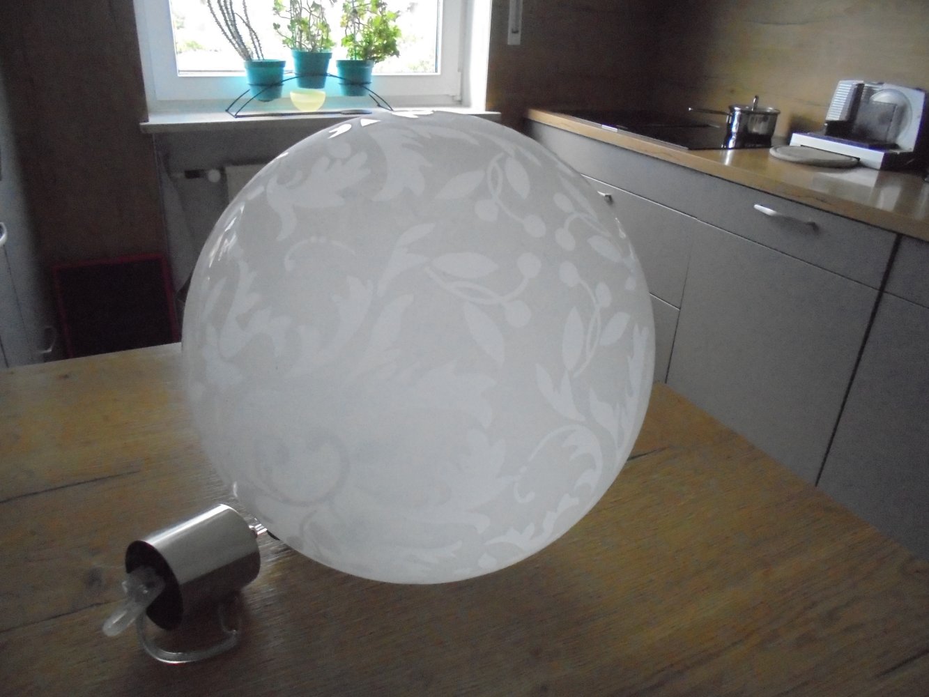 Lampenschirm Kugel Leuchte Glas gemustert Schlafzimmer, Wohnzimmer
