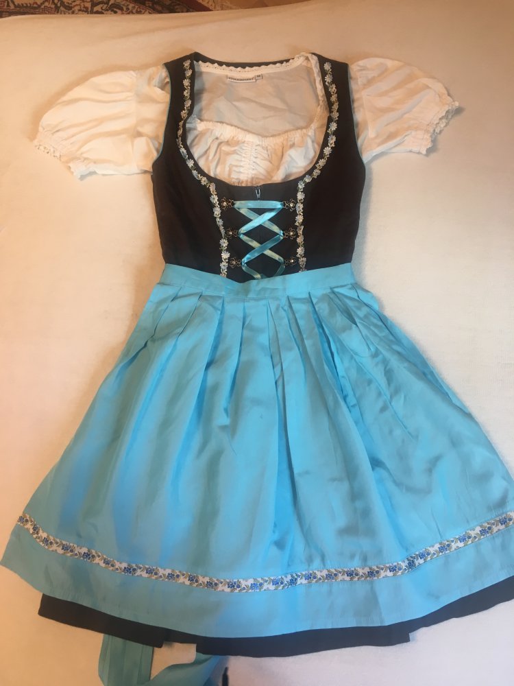 Dirndl - blau braun, super Zustand 