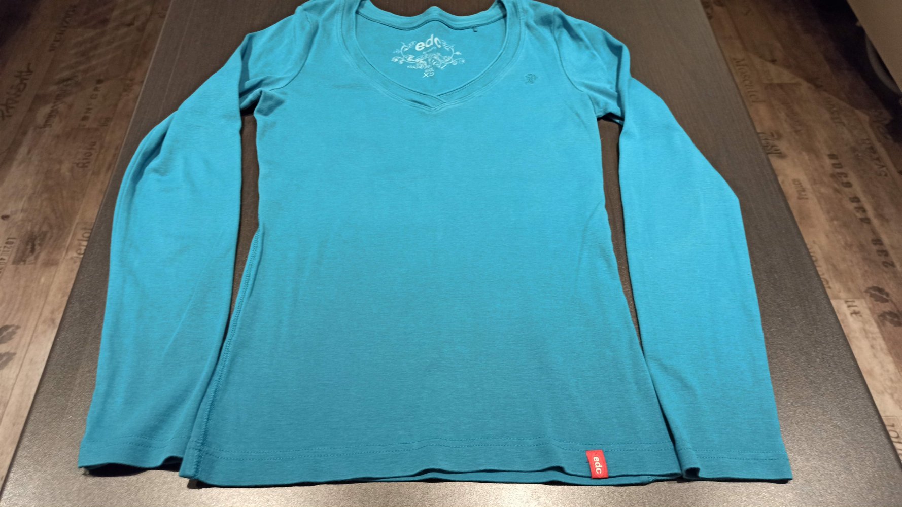 Süßes, langarm T-Shirt, von EDC, petrol, Größe XS