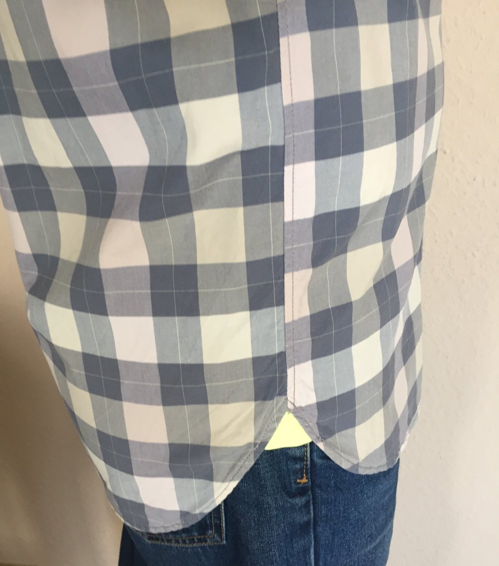 Fossil Lang Arm Hemd Gr. M kariert Top Zustand hellgrau creme, Zustand da kaum getragen