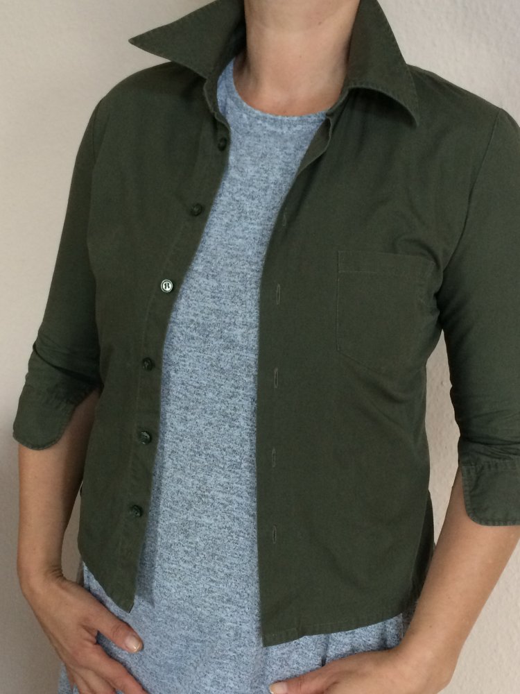 H&M Impulse Bluse Gr.S/M in schwarz + Khaki Baumwolle