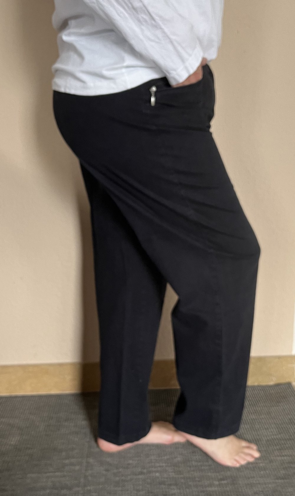 Canda High Waist Mommy Sommer Hose Gr.48 mit Gürtelschlaufen schwarz, weich bequem