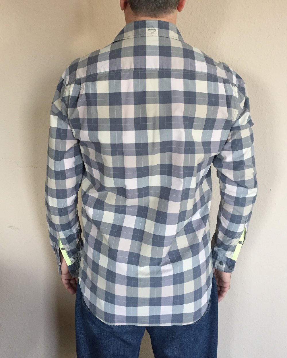 Fossil Lang Arm Hemd Gr. M kariert Top Zustand hellgrau creme, Zustand da kaum getragen