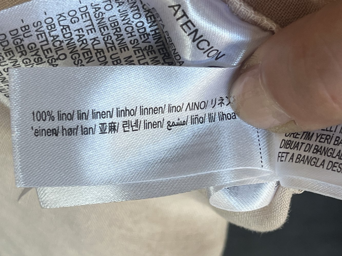 Zara Basic Leinen Bluse Gr.M Pastell Apricot Langarm