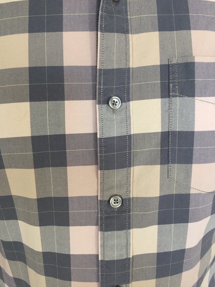Fossil Lang Arm Hemd Gr. M kariert Top Zustand hellgrau creme, Zustand da kaum getragen