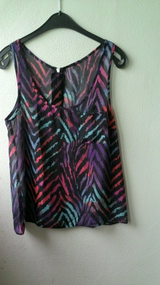 Shirt von asos, schwarz/bunt, Größe 38