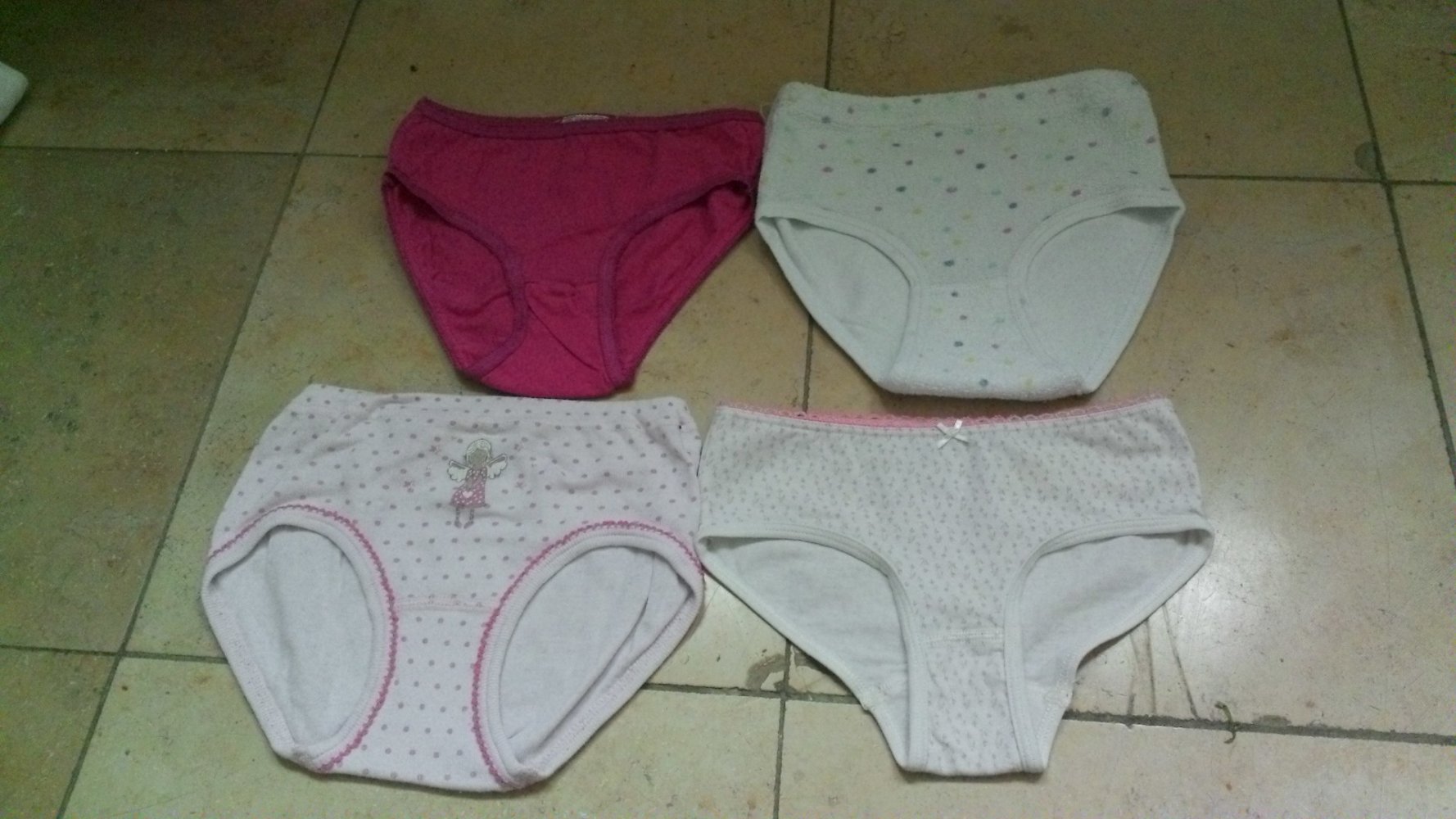 4 Unterhosen, weiß/pink, Größe 110/116