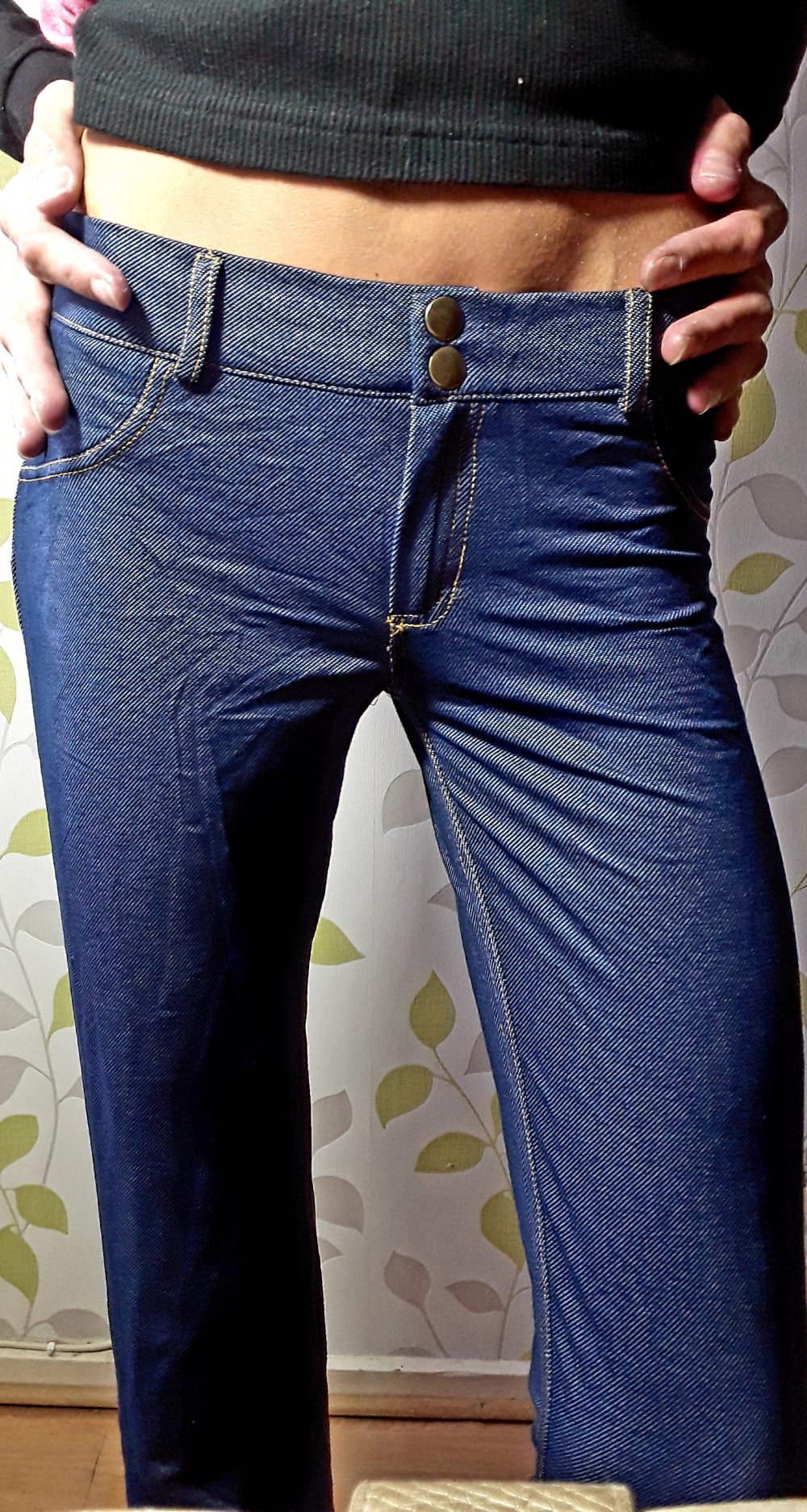 NEU! SeXy KouCla Röhren Treggings Leggings Gr S mit dicken Nähten Blau 