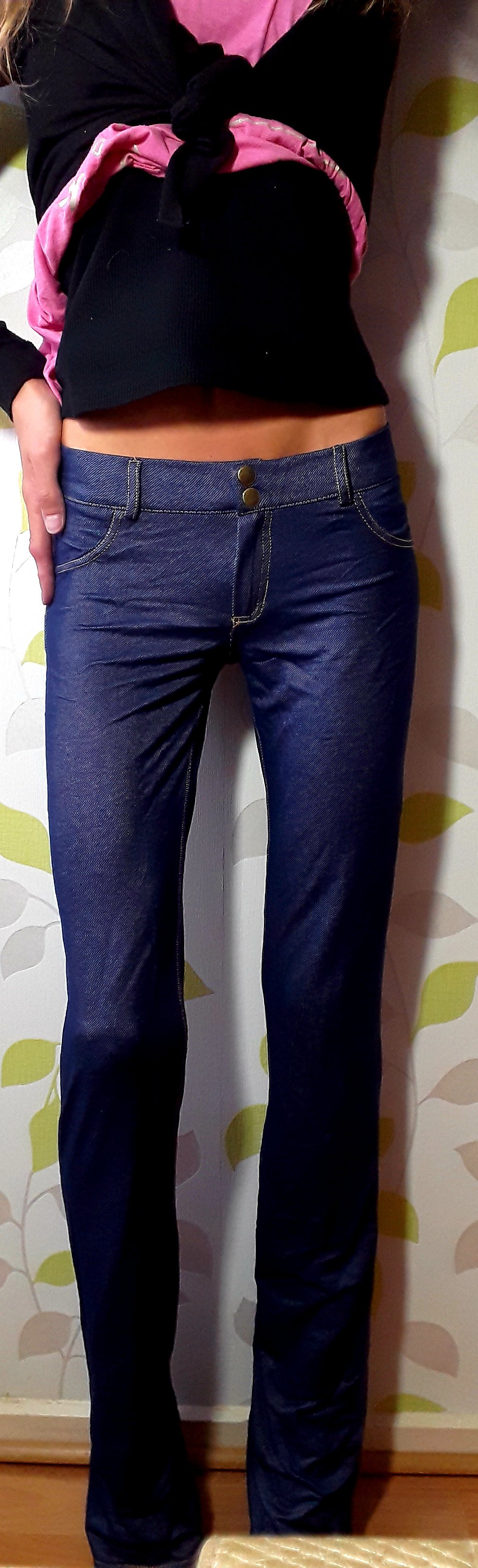 NEU! SeXy KouCla Röhren Treggings Leggings Gr S mit dicken Nähten Blau 