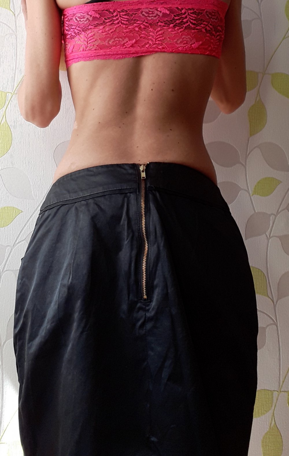 Eleganter H&M Damen Rock Zipper Gr 36 Einschubtaschen Schwarz Mini Skirt 