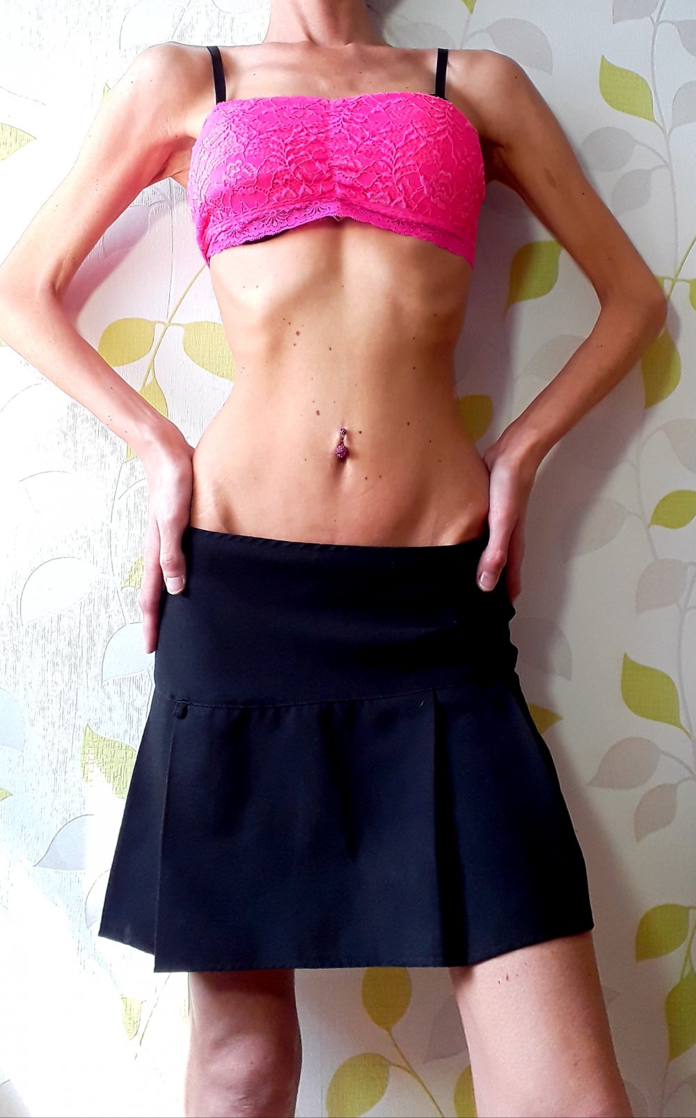 Sexy Pimkie Mini Rock Faltenrock mit Zipper Gr S/M Schwarz Sommer Skirt  