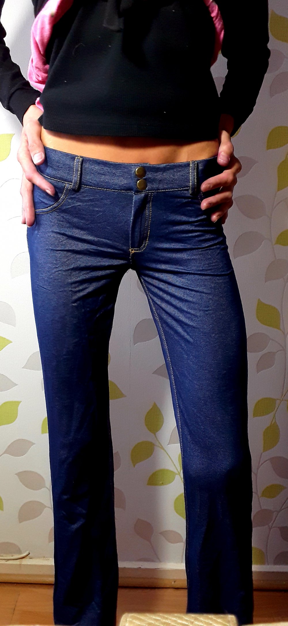 NEU! SeXy KouCla Röhren Treggings Leggings Gr S mit dicken Nähten Blau 