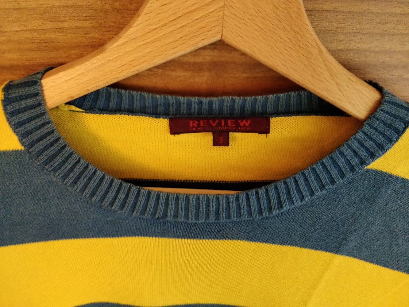 ESPRIT Pullover gelb/ blau gestreift - S -