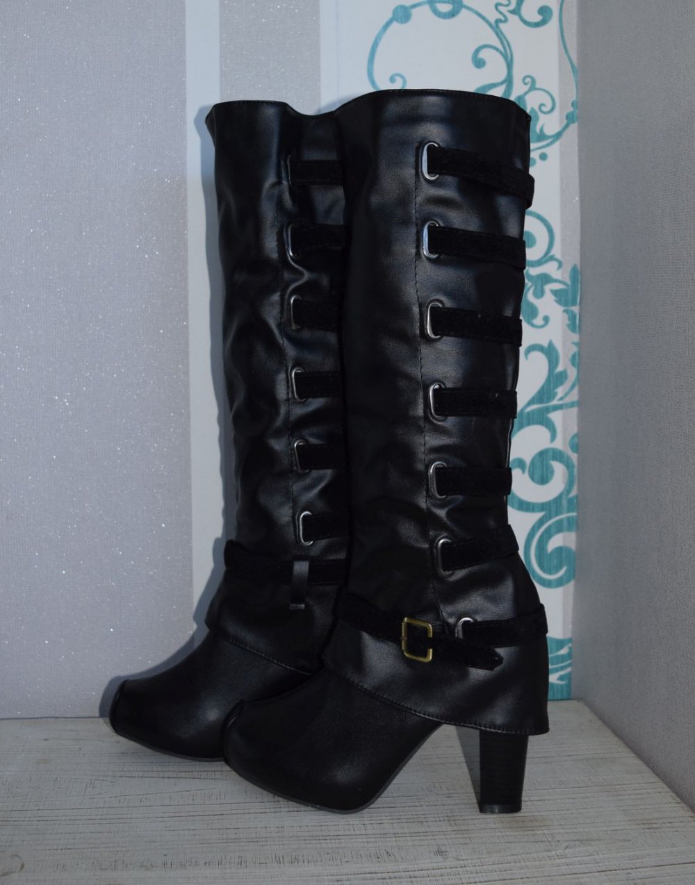 Stiefel, Cosplay, Pirate-Style, Gr. 37, mit Schnallen