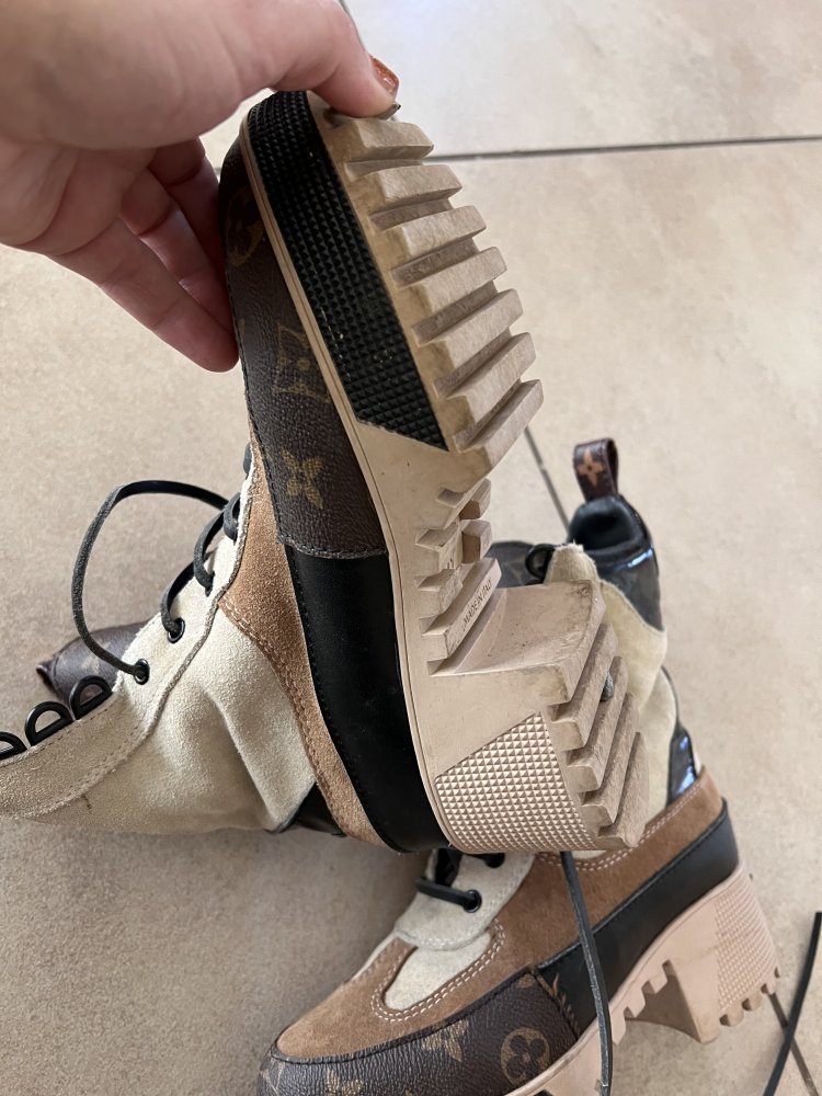 LV style leather boots