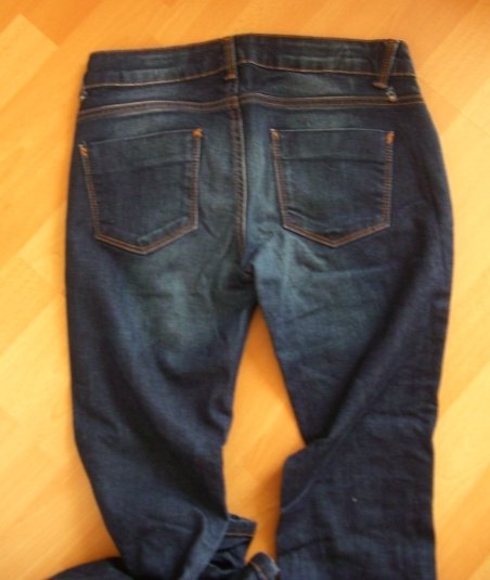 Zara Röhrenjeans Röhrenhose Waschung skinny darkblue 36/S