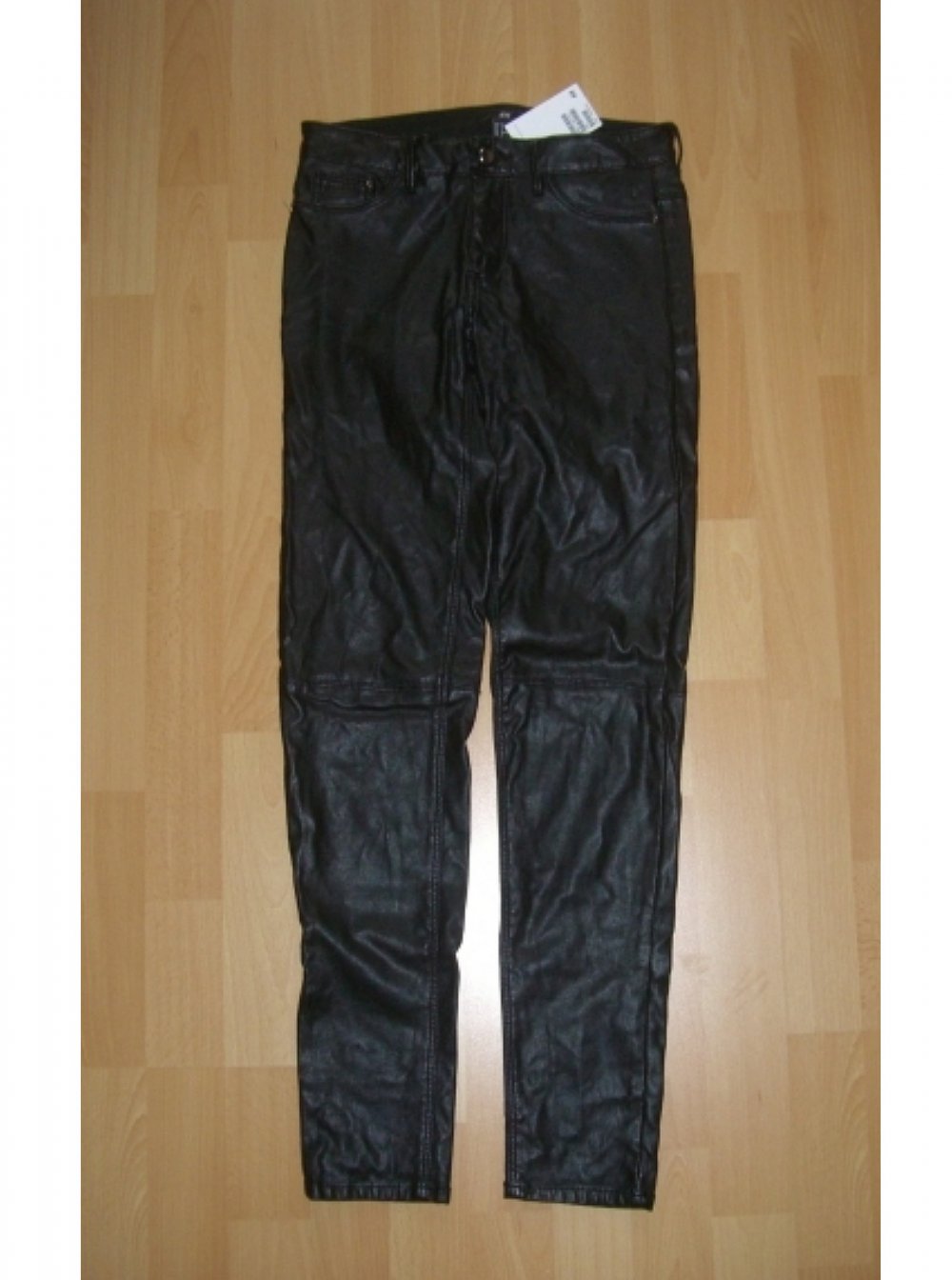 NEU LEDERHOSE BIKERHOSE RÖHRENHOSE SKINNY LOWWAISTE BASIC SLIMFIT 34/XS UNGETRAGEN