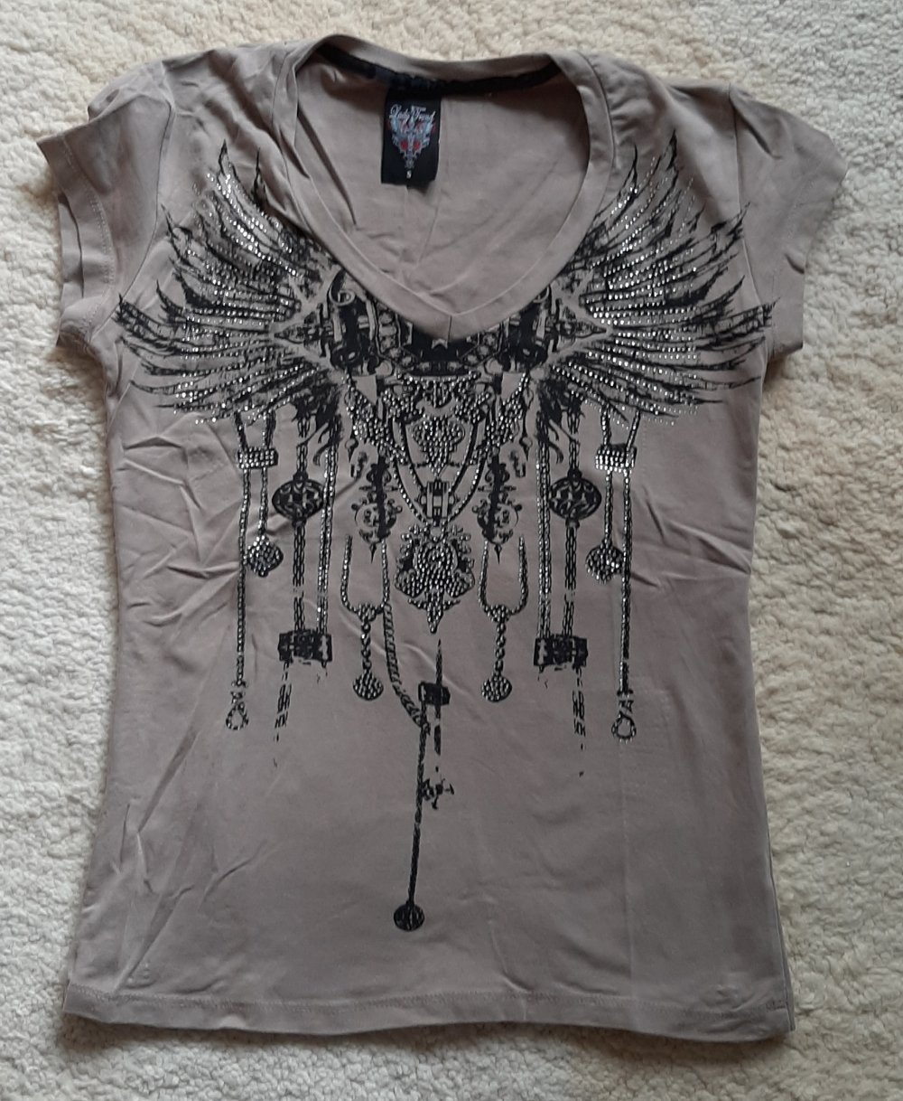 T-Shirt mit Glitzer Steinchen 