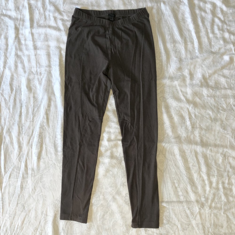 Braune Leggings mit (Kunst-) Wildleder Einsatz