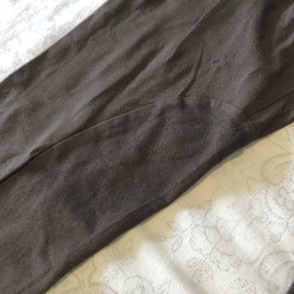 Braune Leggings mit (Kunst-) Wildleder Einsatz