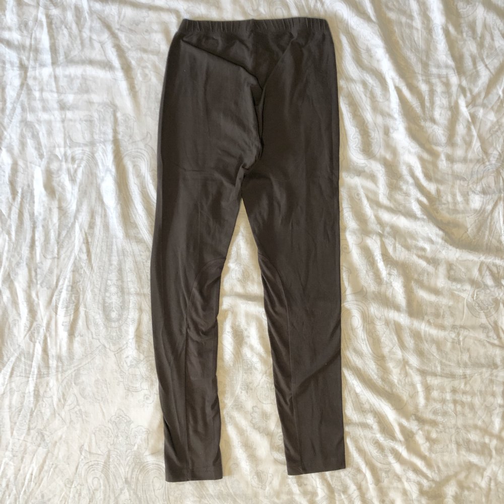Braune Leggings mit (Kunst-) Wildleder Einsatz