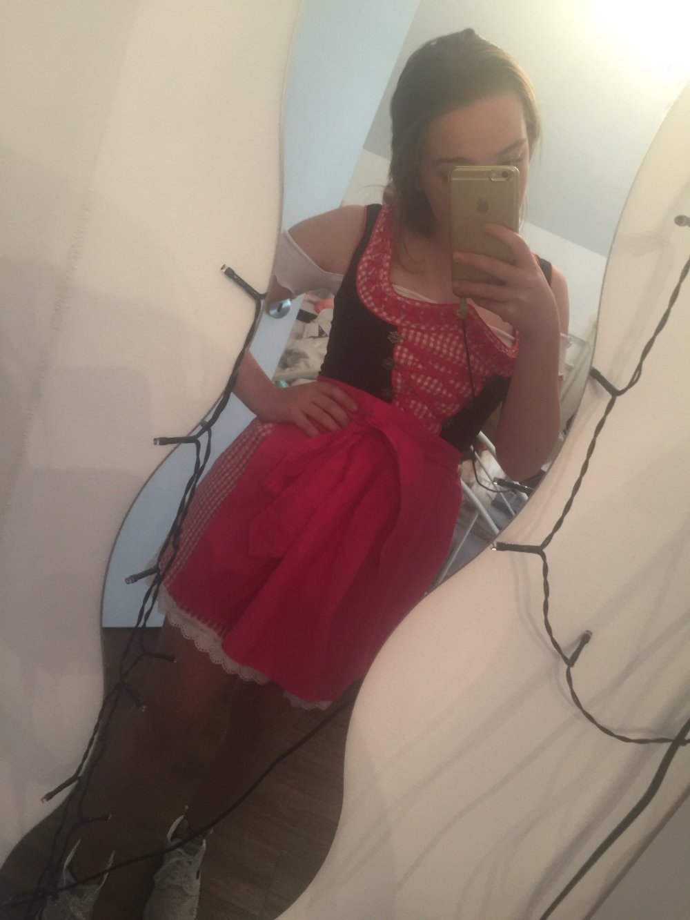 Mini dirndl pink weiss