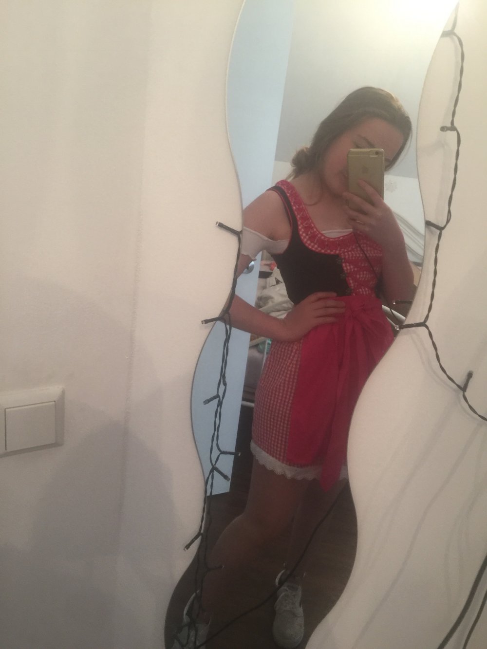 Mini dirndl pink weiss