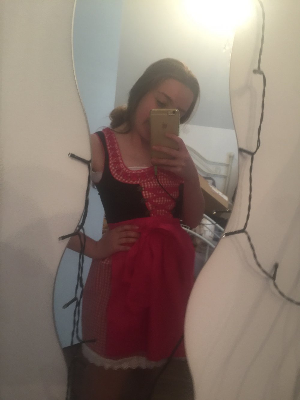 Mini dirndl pink weiss
