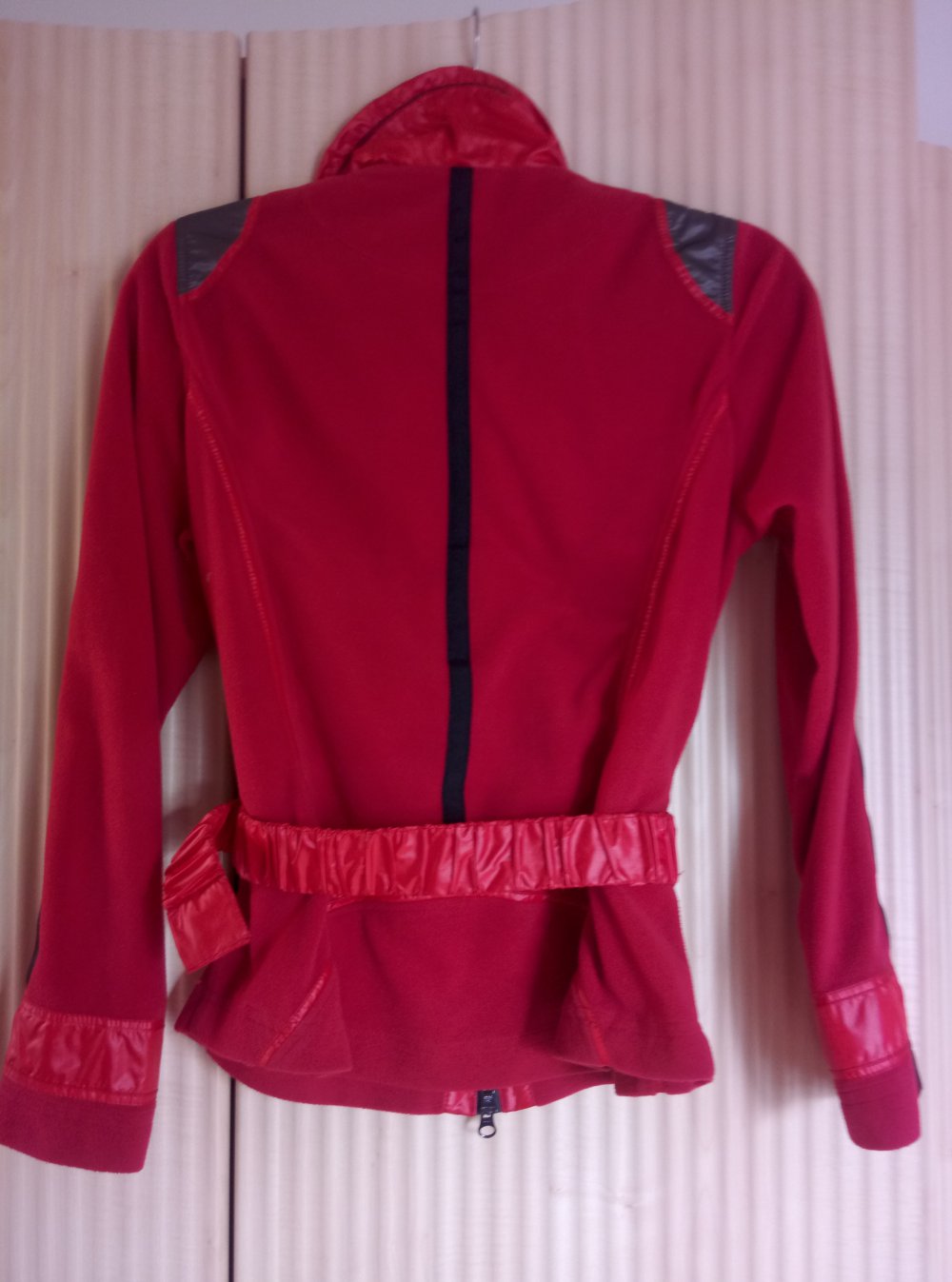 Sportalm Fleece Jacke Größe 38 rot mit Gürtel