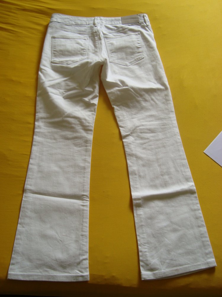 lange Hose, Damen, Jeans, weiß, Gr. 28, H&M