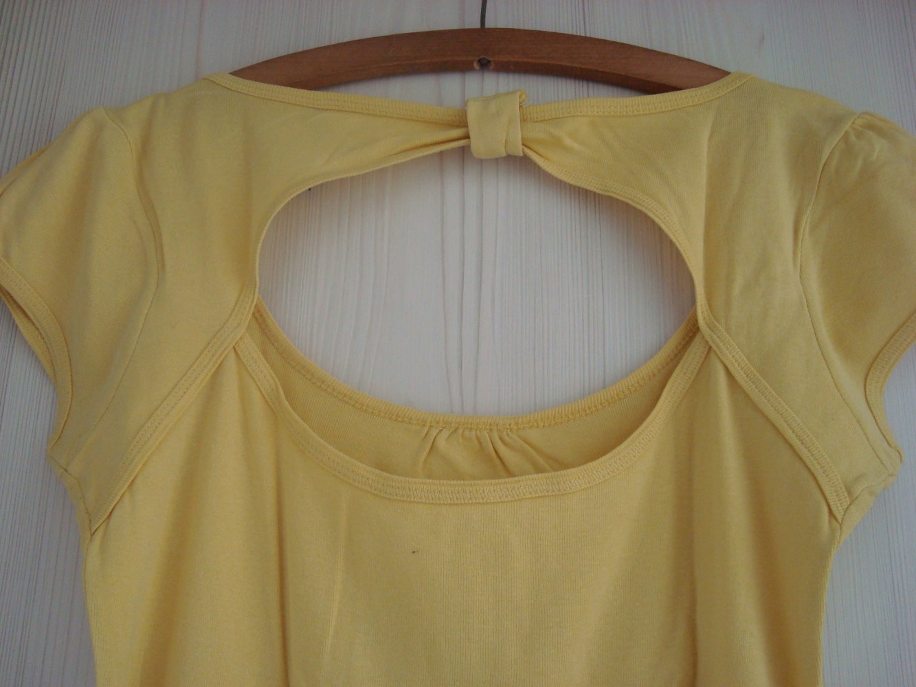 Kurzarm-Shirt, T-Shirt, gelb, Damen, Gr. M, Fishbone, Rückenfrei